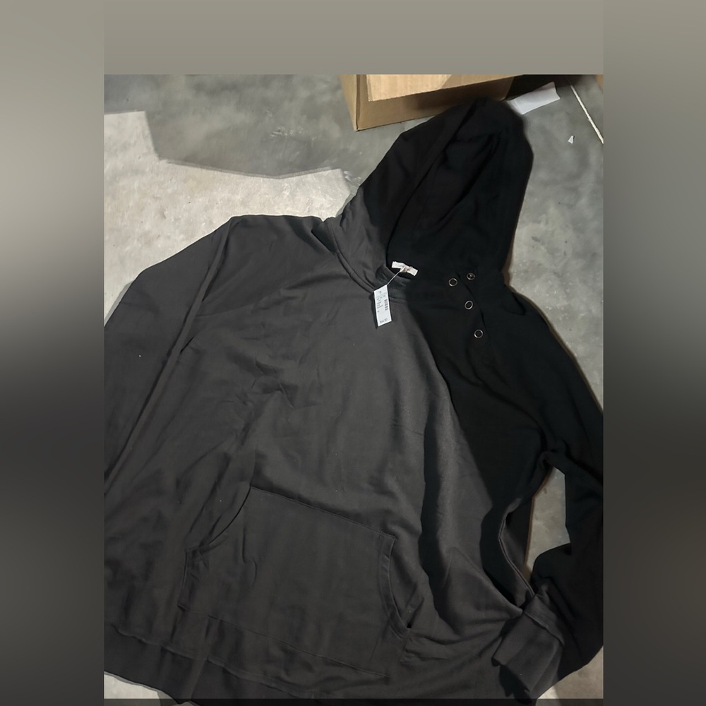 Black Long Sleeve Top with Button Detail